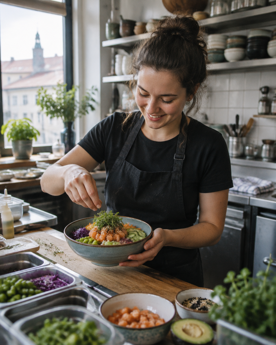 Kuchař při práci v restauraci